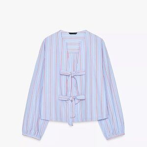 NWT! Zara New Striped bow Shirt